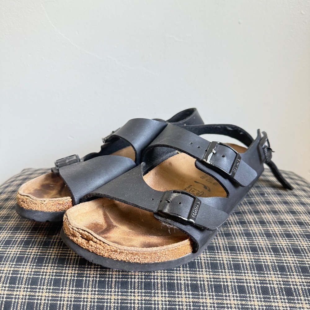 Birki's Birkenstock Salina Triple Strap Backstrap Sandals Size 7 Black